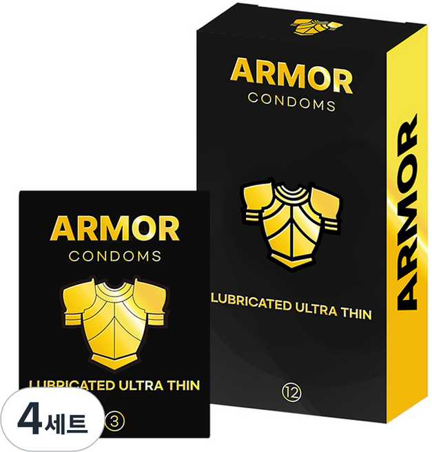 아머 루브리케이트 울트라씬 일반형 콘돔 3p +12p 세트, 4세트