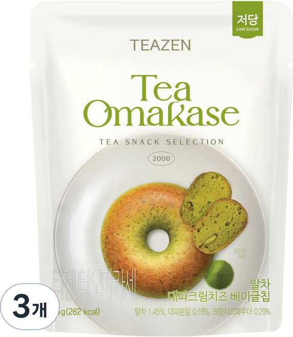 TEAZEN 茶禪 Teo Macaque 抹茶蔥花奶油起司貝果脆片, 3個, 55g