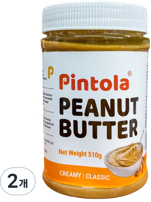 Pintola 經典柔滑花生醬, 510g, 2個