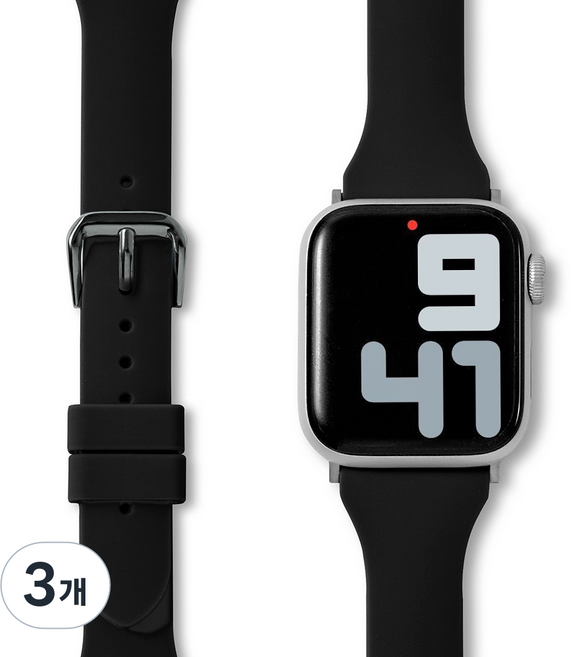NUART Apple Watch 相容 D扣 纖薄 矽膠 錶帶, 黑色