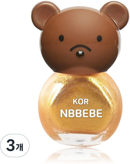 Nbbebe 兒童用指甲油, 金光閃閃, 3個