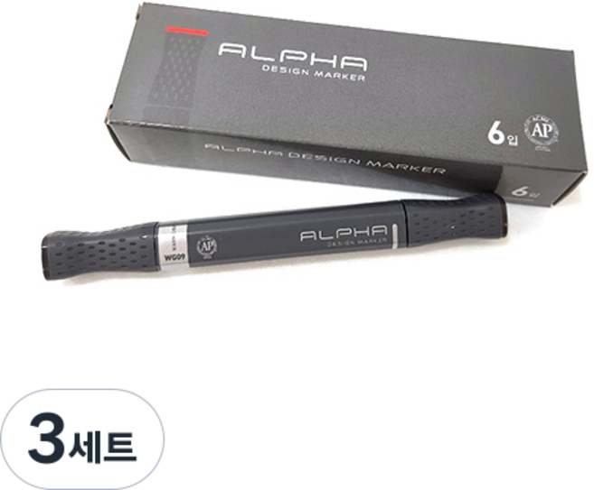 알파색채 디자인마카낱색 WG09 WarmGray09 6p, 1색, 3세트