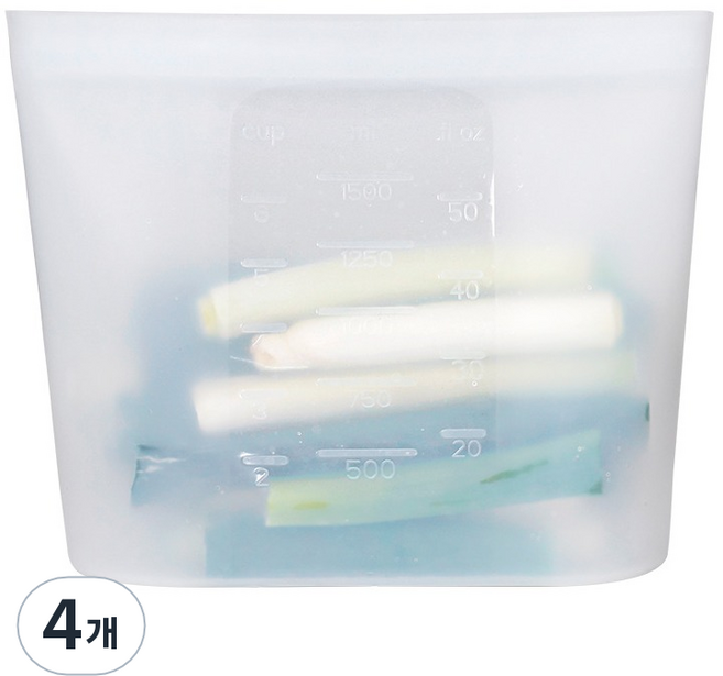 인블룸 다용도 스탠딩 실리콘 지퍼백, 4개, 1.5L