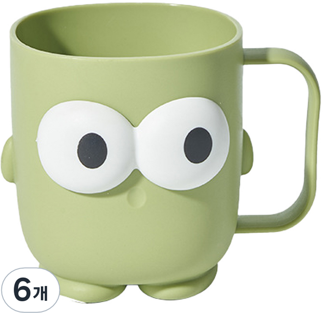 몬드스팟 엠보 눈알 욕실 양치컵 YY57689, 그린, 6개