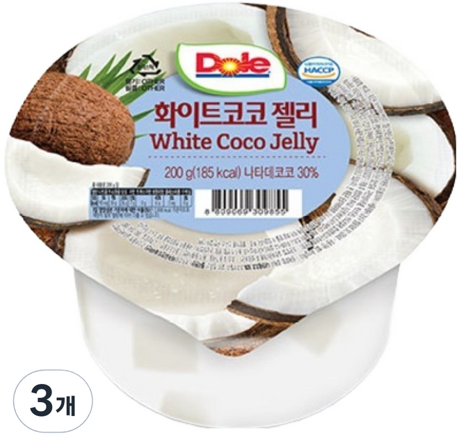 돌 화이트코코 컵젤리, 200g, 3개
