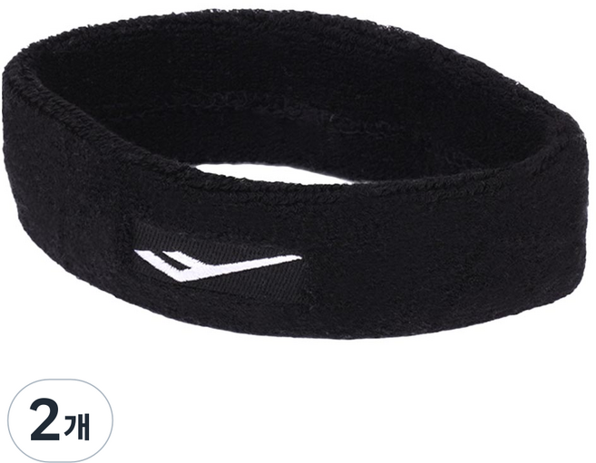 프로스펙스 테리 헤어 밴드, 블랙, 2개