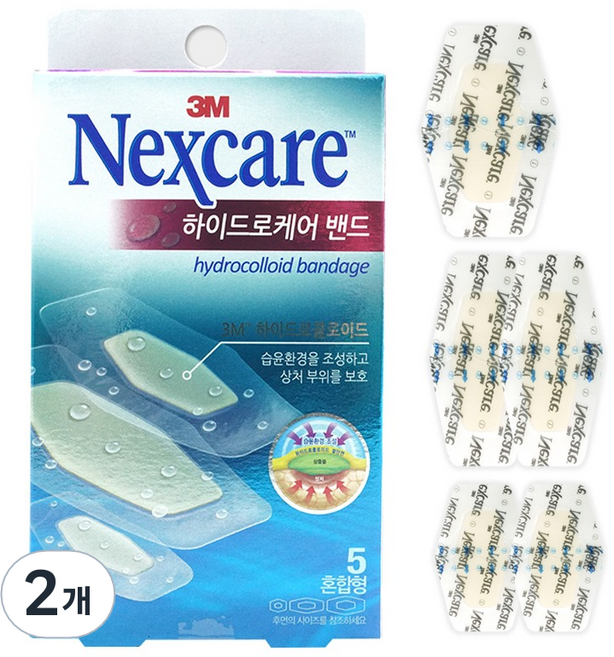 넥스케어 3M 하이드로케어 밴드 혼합형 5p, 2개
