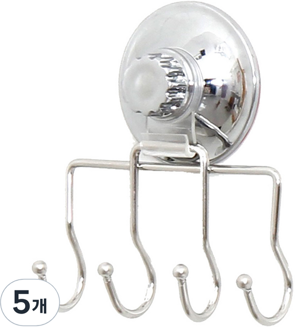 리빙씨엔피 멀티 파워락 다용도 걸이 4P 훅, 5개