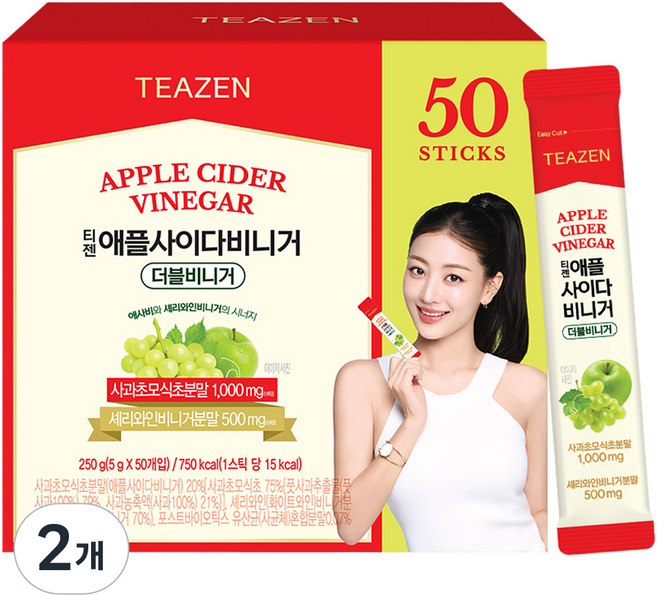 티젠 애사비 애플사이다비니거 더블 50개입, 250g, 2개