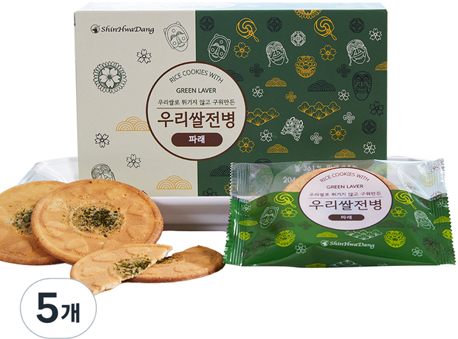 신화당 우리쌀 파래 전병 6p, 204g, 5개