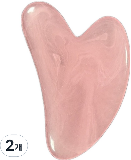 비엠디자인 편안한 괄사 마사지기, 크리스털 핑크하트, 2개