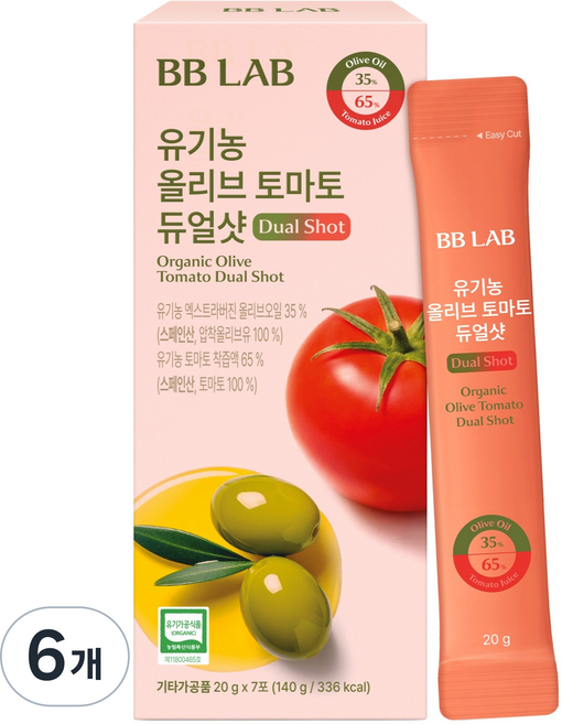비비랩 뉴트리원 유기농 올리브 토마토 듀얼샷 7p, 6개, 140g