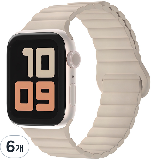 SKY 팔레트 스마트워치 마그네틱 실리콘 스트랩, 샌드 베이지, 6개