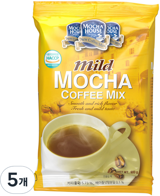 모카씨엔티 자판기용 커피믹스 마일드모카, 5개, 1개입, 900g
