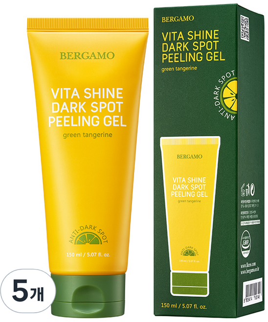 베르가모 청귤 비타 샤인 잡티 필링젤, 5개, 150ml