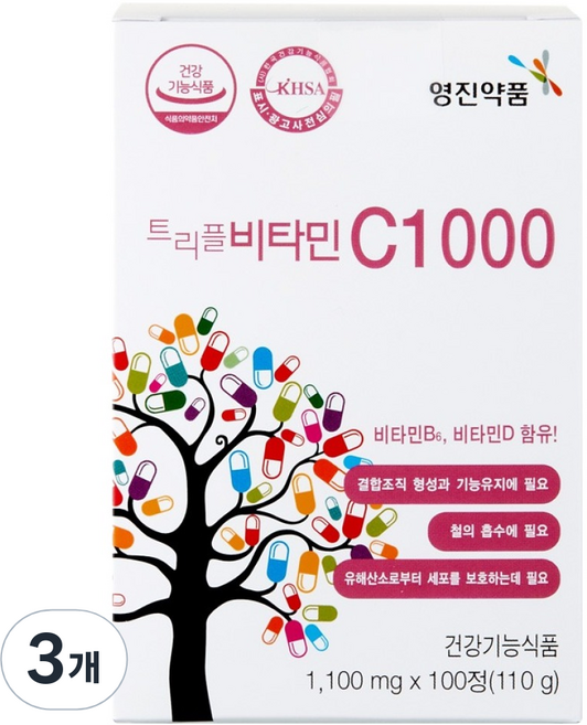영진약품 비타민D B 복합 트리플 비타민 C1000, 100정, 3개