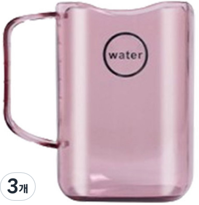 피어니스트 워터 칫솔꽂이 플라스틱 양치컵, 핑크, 3개