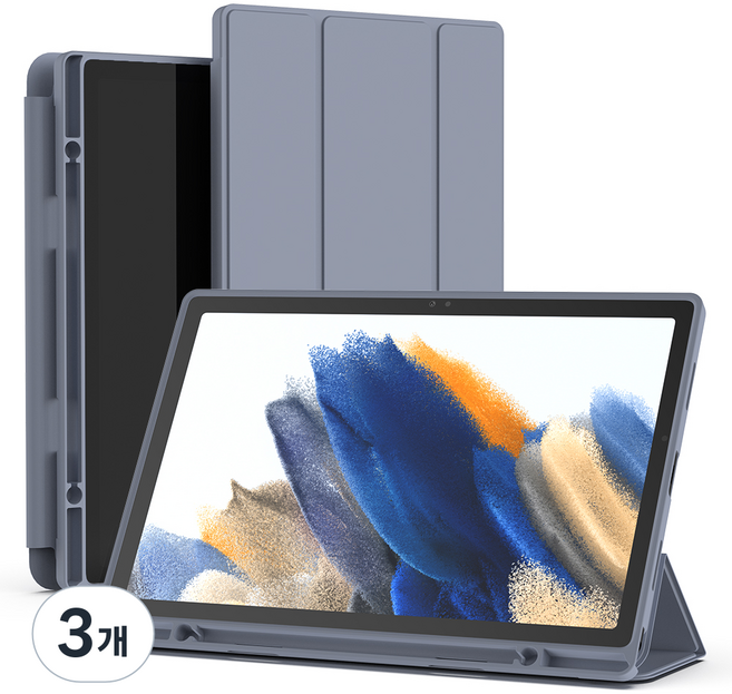 신지모루 펜슬 수납 스마트커버 태블릿 PC 케이스, 라벤더 퍼플, 3개