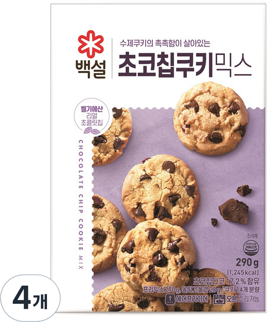 백설 초코칩 쿠키믹스, 290g, 4개