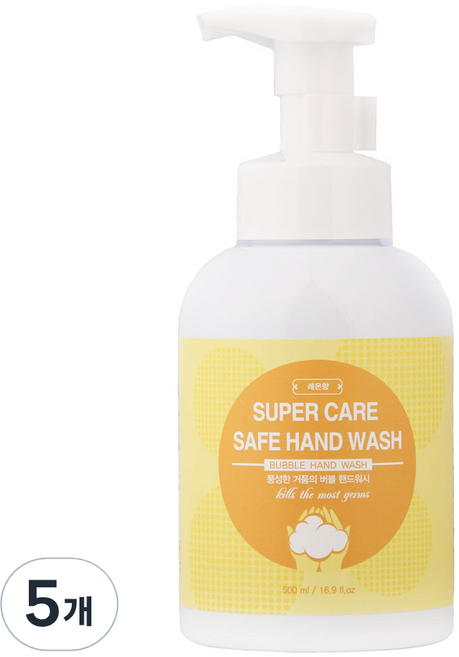 슈퍼케어 세이프 핸드워시 레몬향, 500ml, 5개