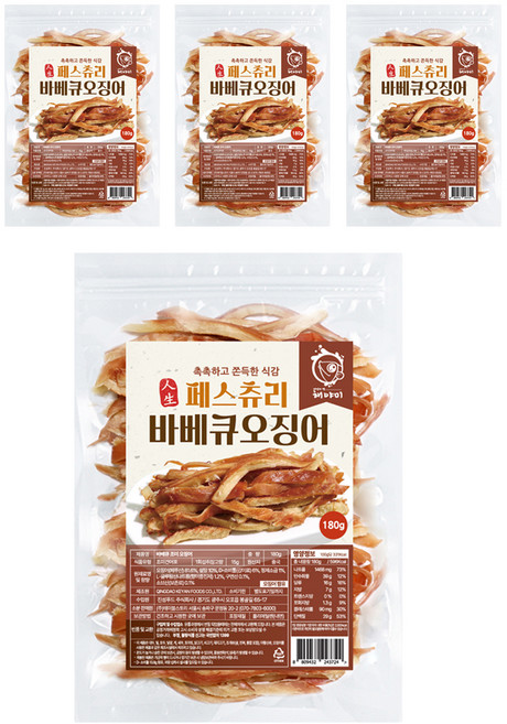 Heyami BBQ千層魷魚, 180g, 4個