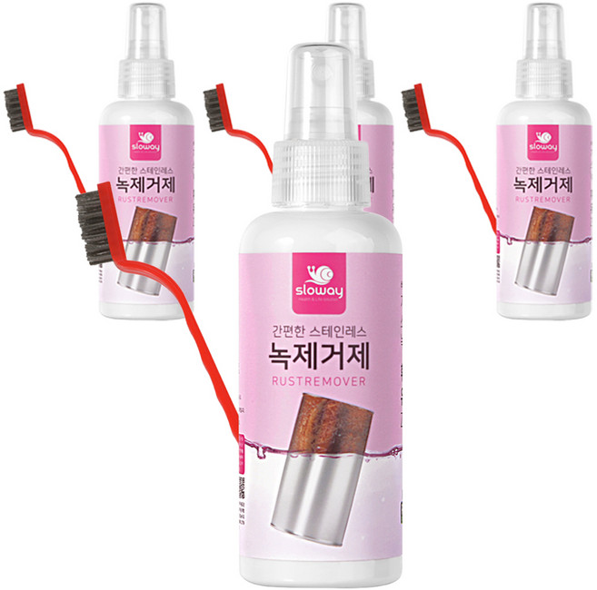 슬로웨이 간편한 스테인레스 녹제거제+브러쉬, 150ml, 4개