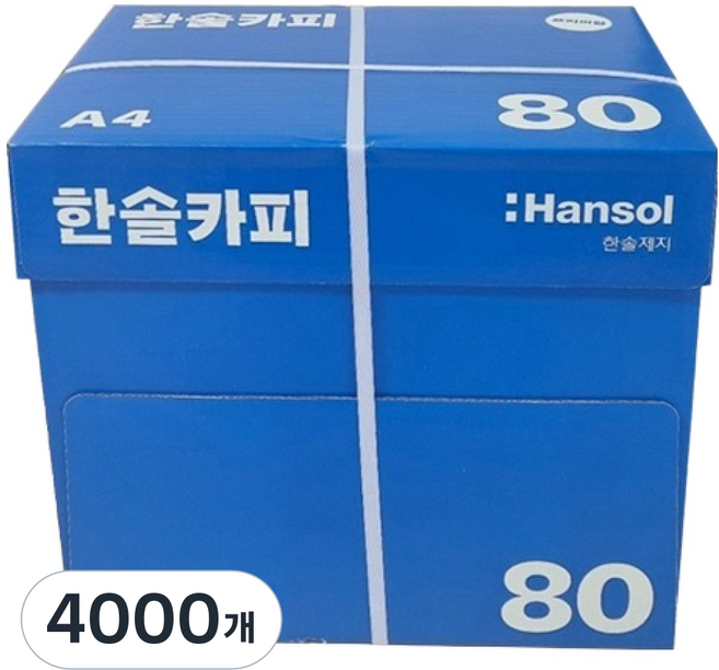 한솔제지 복사용지 80g, A4, 4000개