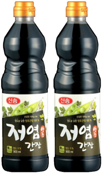 신송 저염 양조간장, 900ml, 2개