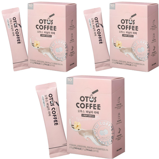 오투스커피 바닐라 라떼, 17g, 3개, 10개입