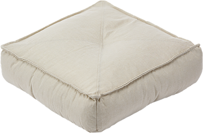 仿亞麻加厚加高方形坐墊 奶油白 舒適透氣 久坐不悶熱