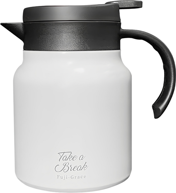 FUJI-GRACE 富士雅麗 304不鏽鋼咖啡保溫壺 fj-946, 1個, 優雅白, 1L
