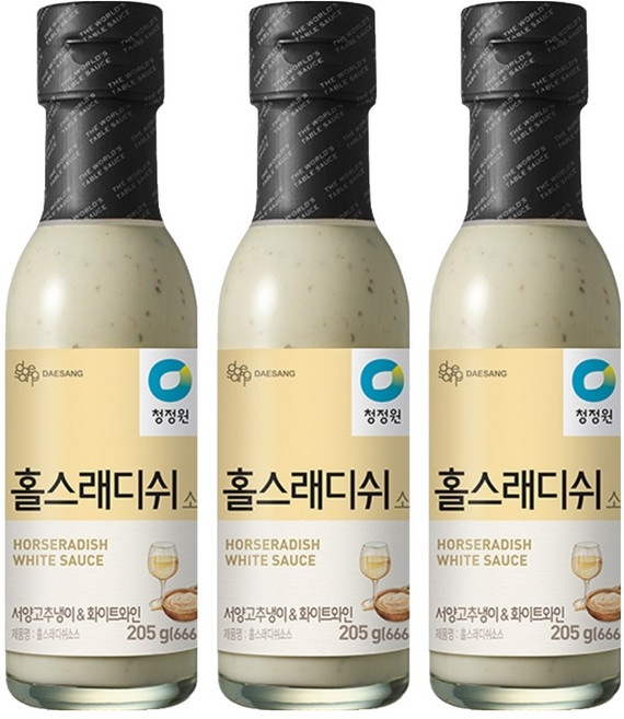 청정원 홀스래디쉬 소스, 205g, 3개