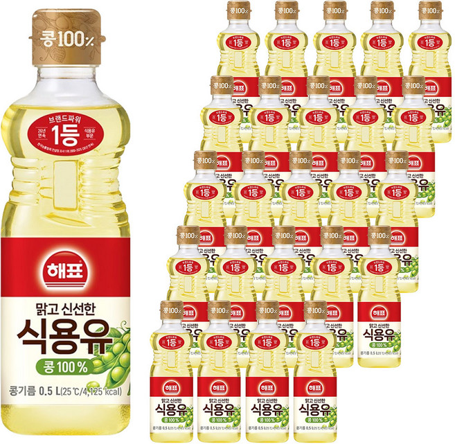사조 해표 콩기름 식용유, 500ml, 25개