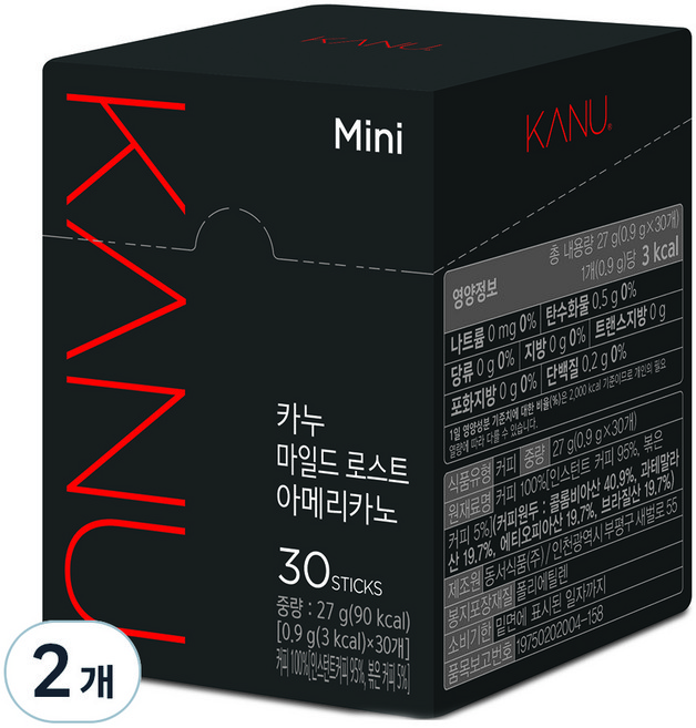 카누 마일드 로스트 아메리카노, 900mg, 30개입, 2개