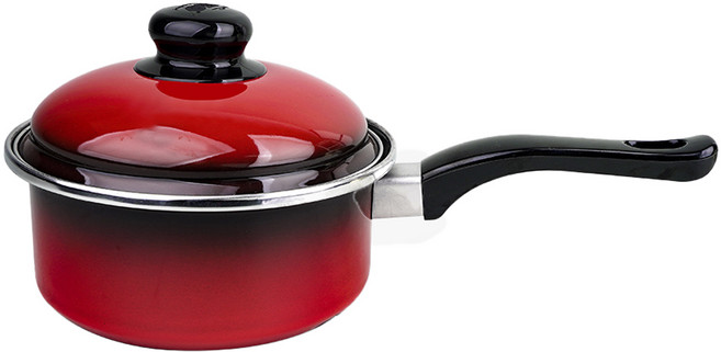 ELO 인덕션 법랑 냄비, 16cm, 빨강, 1개