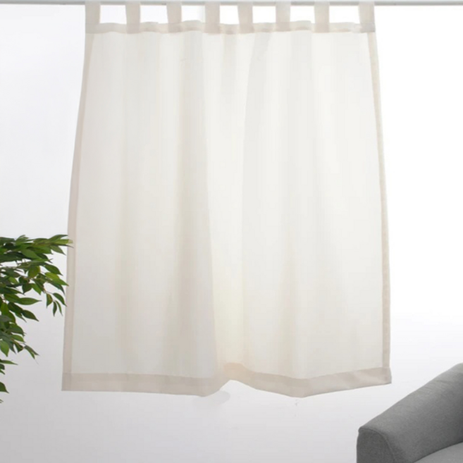 CasaBella 美麗家居 防曬透光窗簾 132 x 132cm 米白色 美式簡約風格