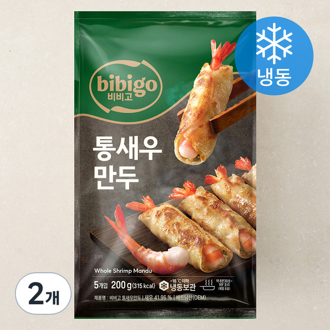비비고 통새우 만두 (냉동), 200g, 2개