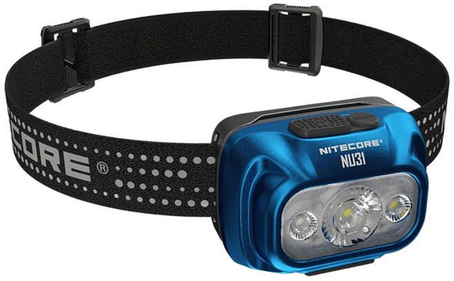 NITECORE 奈特科爾 550流明 頭燈 三光源 金屬製 內建高續航電池 可充電 防水頭燈 NU31 145m, 冰藍, 1個