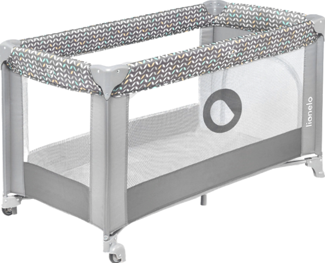 lionelo 二合一遊戲嬰兒床 Stefi, 多彩灰