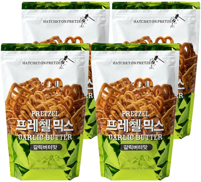 헤치트온프레첼 프레첼 믹스 갈릭버터맛, 800g, 4개