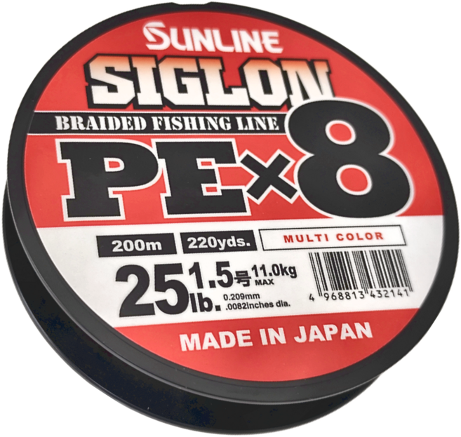 SUNLINE Siglon X8 日本製 PE線 8編 路亞 BASS 軟絲線 根魚 捲仔 布線 大力馬 釣魚線 25LB, #1.5, 1個