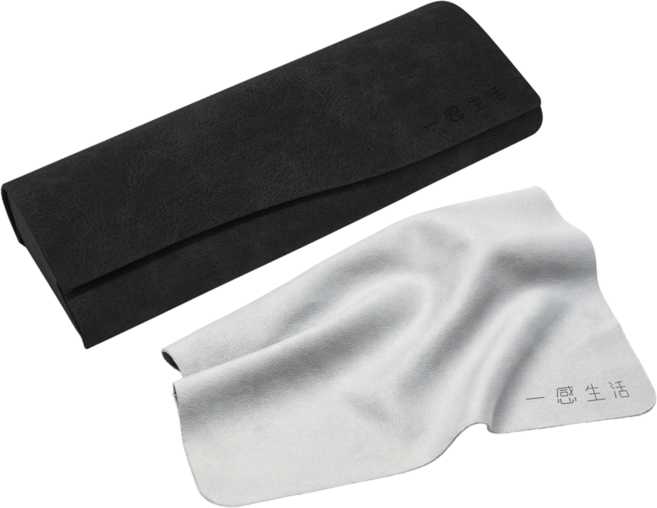 일감생활 곡선형 하드 안경 선글라스 케이스 + 안경닦이 세트