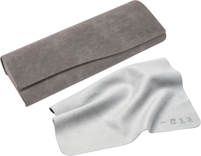 일감생활 곡선형 하드 안경 선글라스 케이스 + 안경닦이 세트