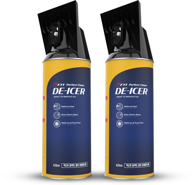 엑스핏 퍼펙트 클린 성에제거제 스프레이, 420ml, 2개