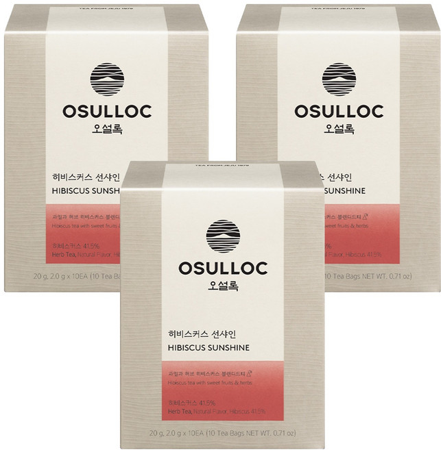 오설록 히비스커스 선샤인 피라미드 티백, 2g, 10개입, 3개