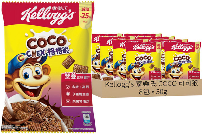 Kellogg's 家樂氏 COCO 可可猴 格格脆, 30g, 8包