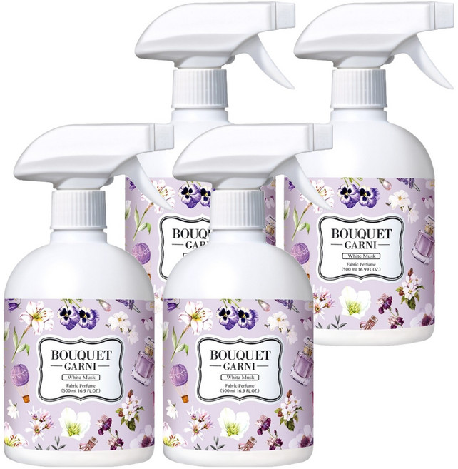 부케가르니 섬유탈취제 화이트 머스크, 500ml, 4개