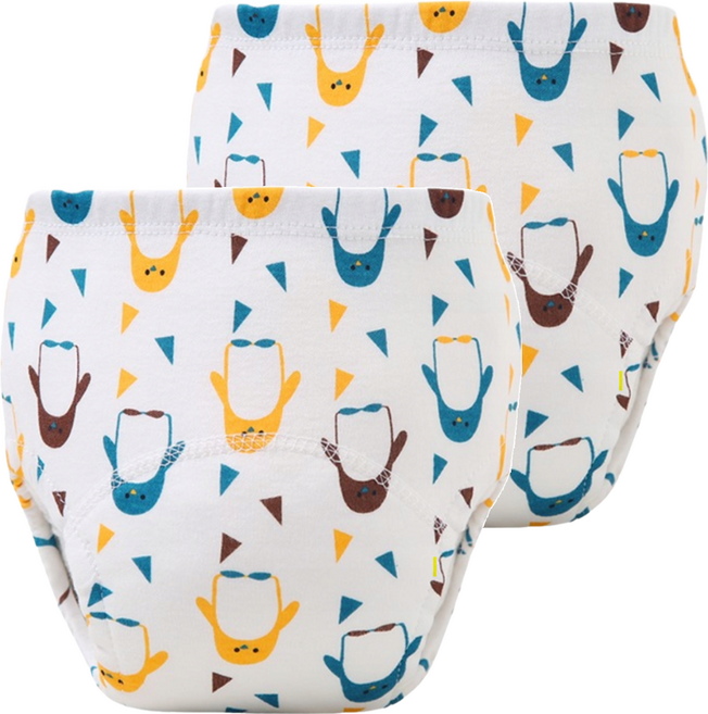 PUKU 藍色 棉柔學習褲 彈性腰圍 棉100%, 企鵝, 2件