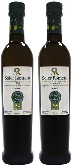 솔레르로메로 유기농 엑스트라버진 올리브오일, 500ml, 2개