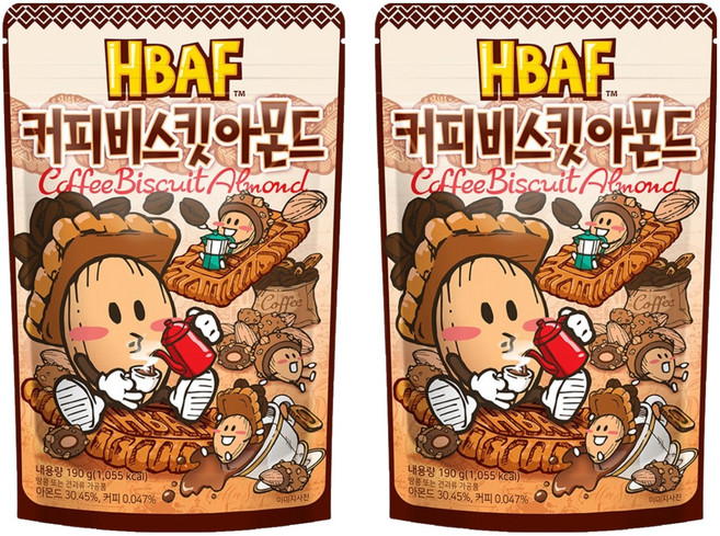 바프 커피비스킷 아몬드, 190g, 2개